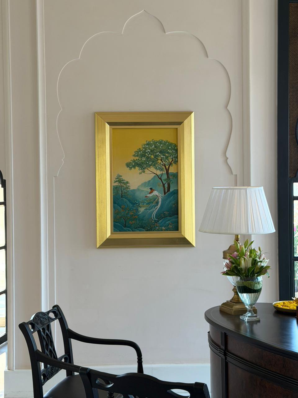 Commissioned wall art in a hotel guest area — The Artemist consultancy