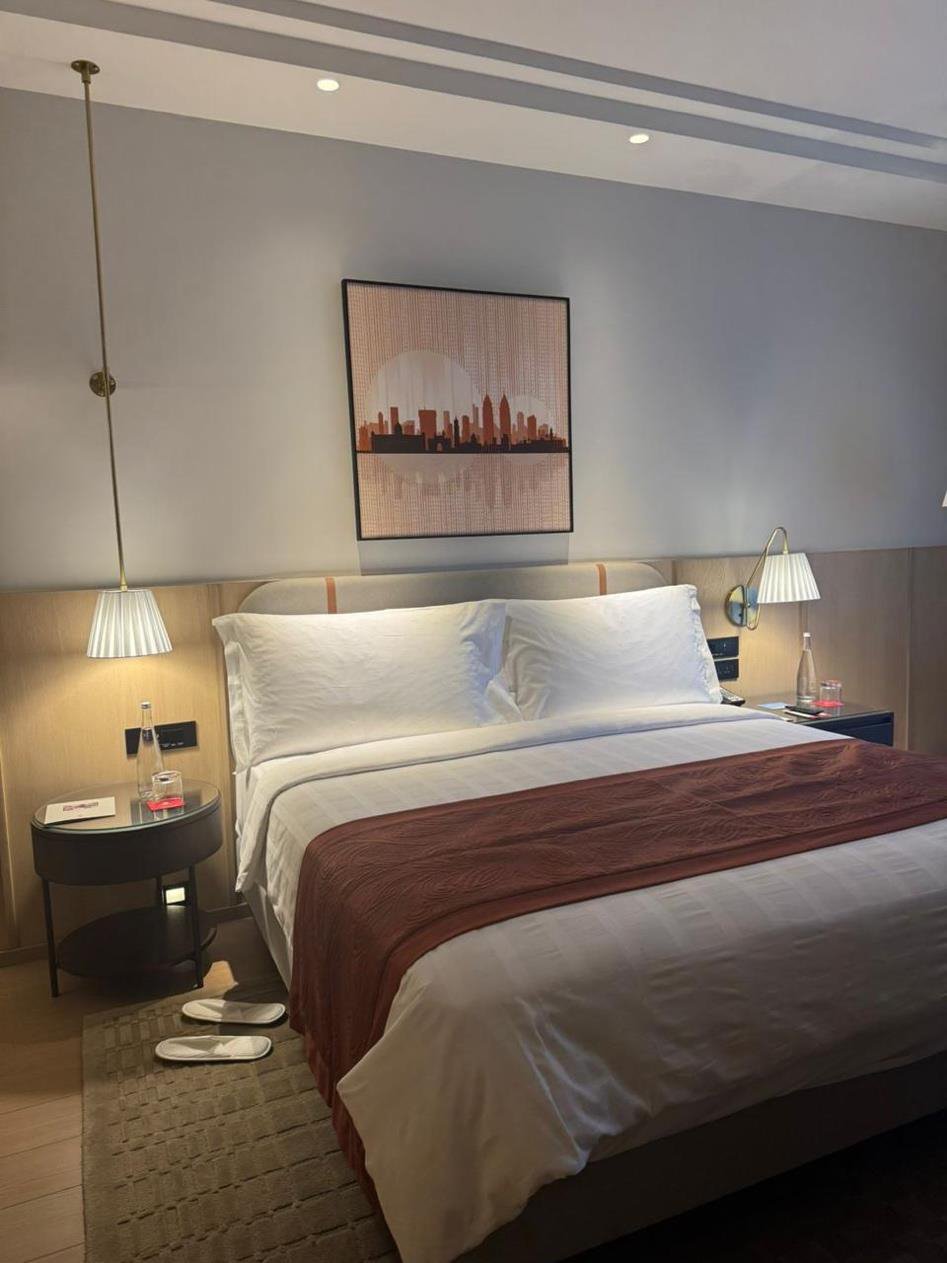 A hospitality space with artwork placed by The Artemist, Kolkata
