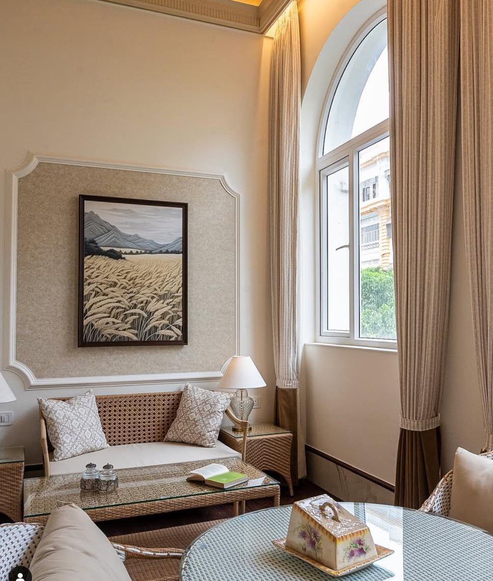 Commissioned wall art in a hotel guest area — The Artemist consultancy